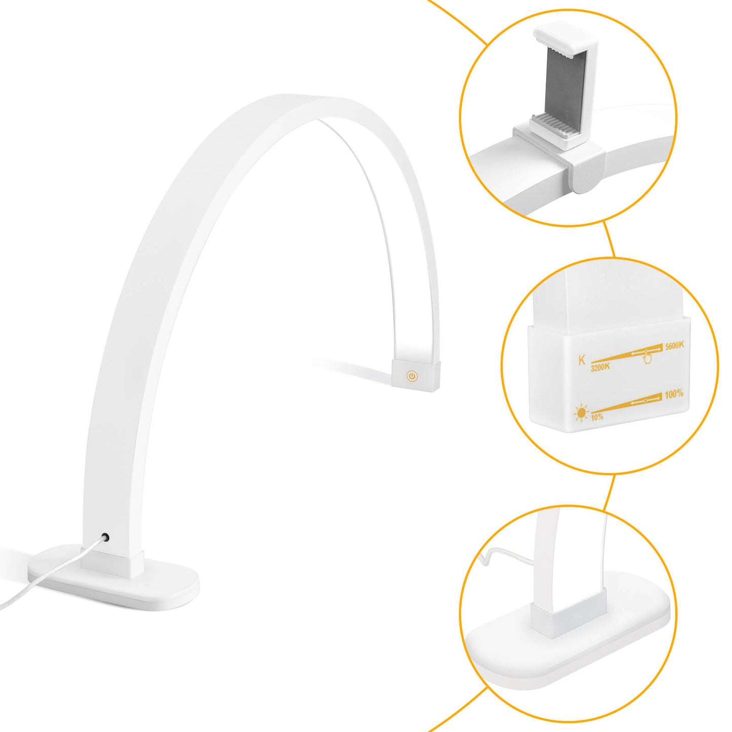 white LED nail lamp close up adjustable arm