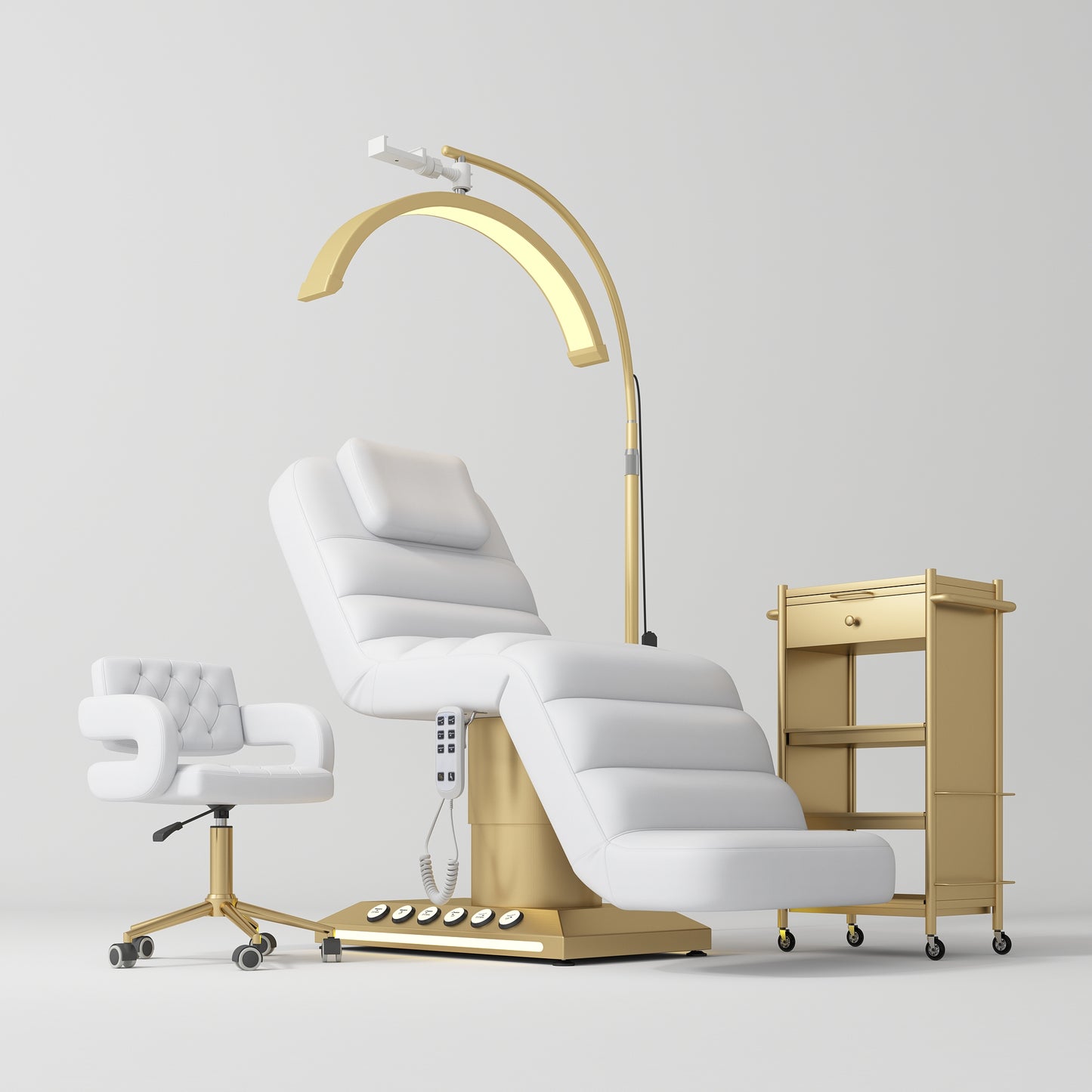 luxury electric beauty bed with moon light and stool
