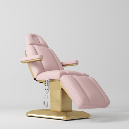 reclining electric salon bed close up