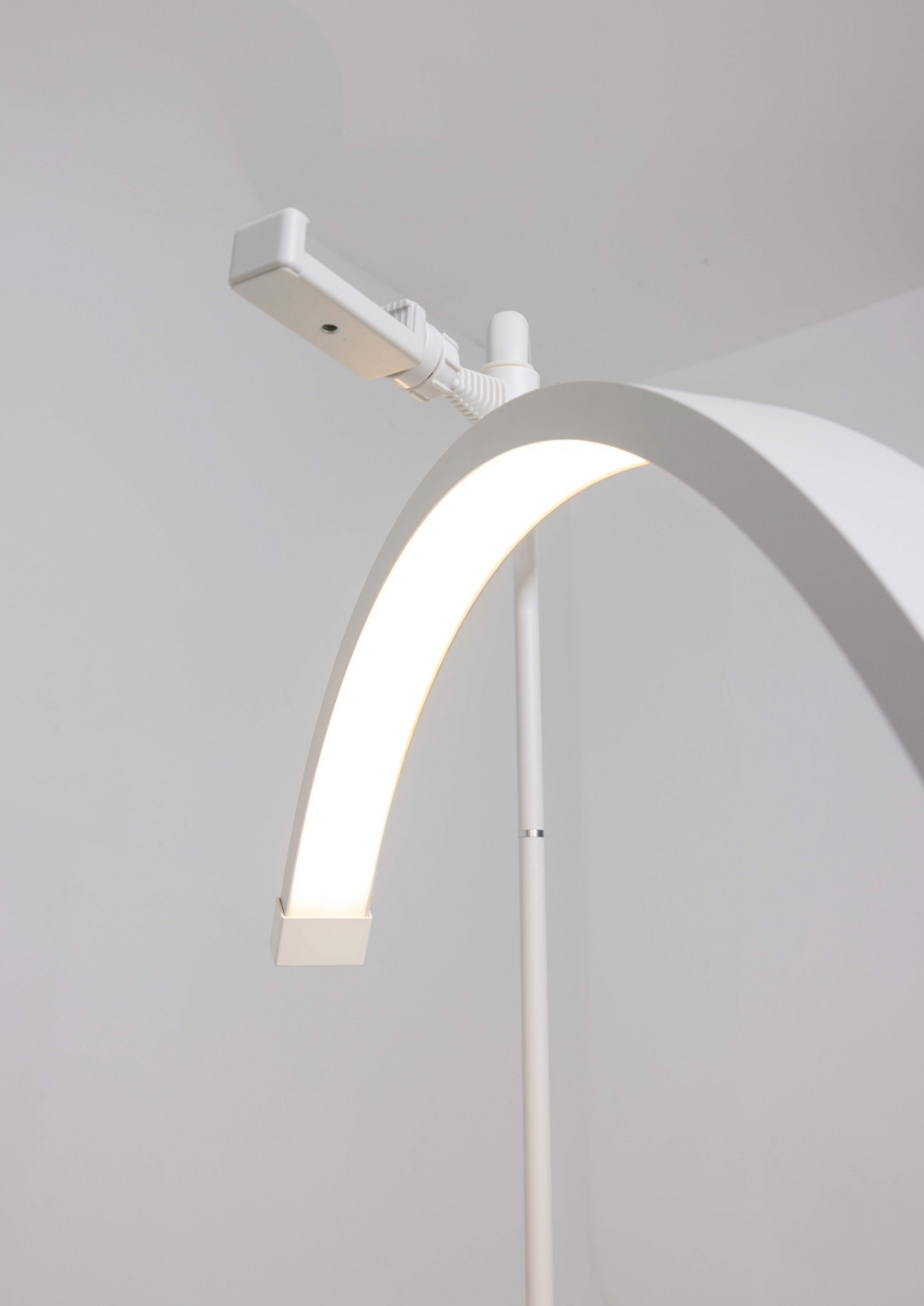 white half moon light with beauty bed setup